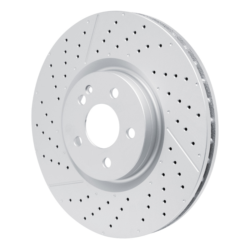 Mercedes-Benz CLA45 AMG Brake Rotor (1) - Front - R1 Concepts - GEOSPEC Coated Rotor - Drilled & Slotted - `14-`19